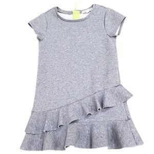 Rockets of Awesome Ruffle flounce scuba casual Dress light gray size 5(girls)
